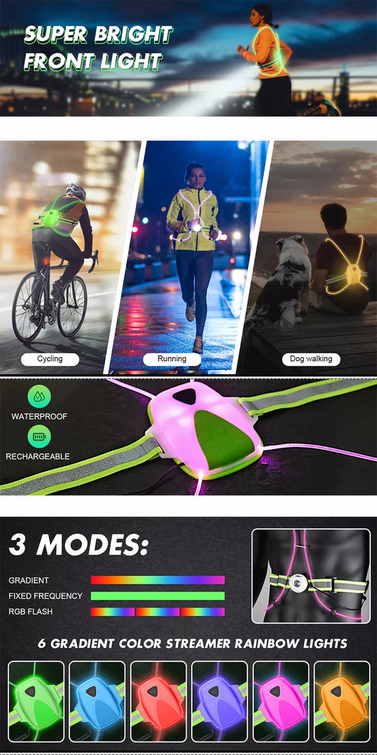 Optic LED Reflective Safety Vest (USB Rechargeable)